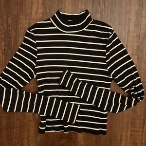 Black and White Striped H&M Turtleneck